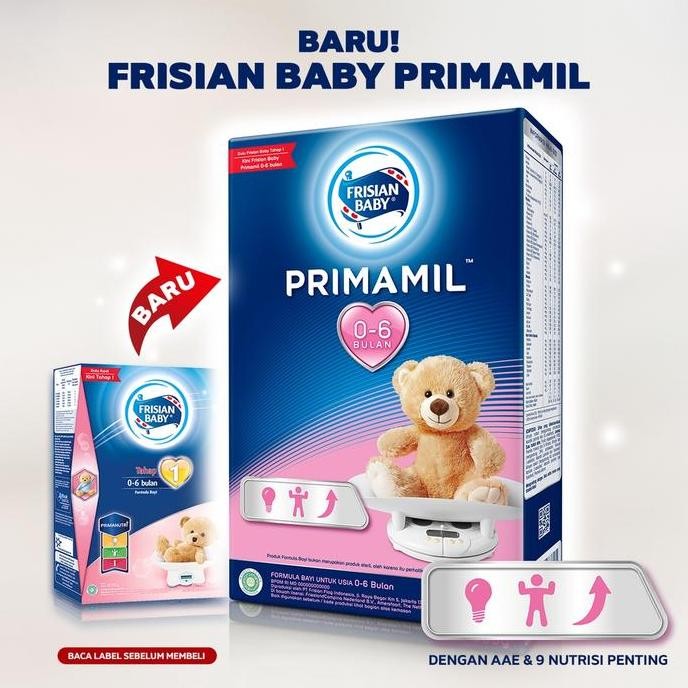 

Frisian Flag Baby Primamil - Plain - 750 gr - Susu Formula Bayi (0-6 Bulan- Free sugar under 12 Months formula baby Bubuk PS