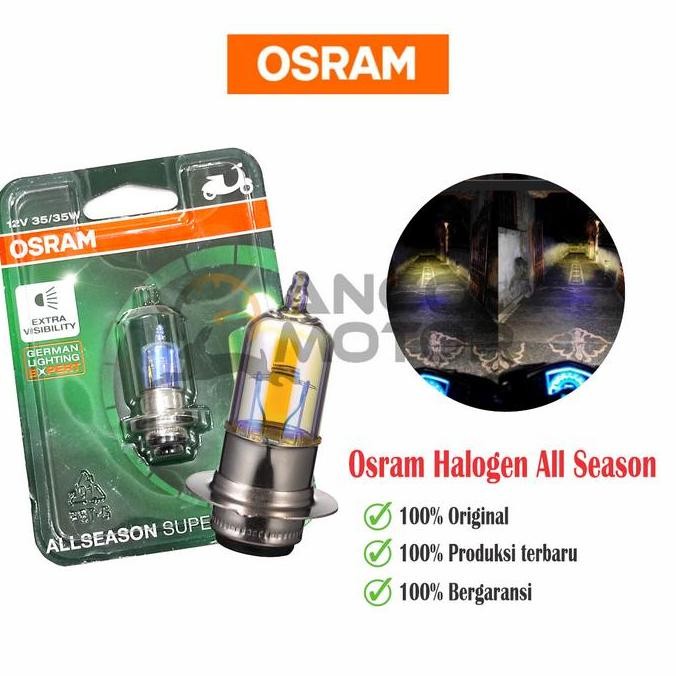 Sale Osram All Season H6 K1 Bohlam Halogen Lampu Depan Motor Cahaya Kuning