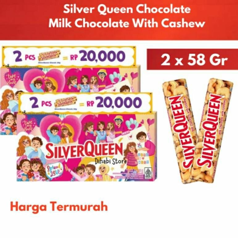 

Silver Queen Chocolate Edisi Valentine 2 x 58 Gram Nugi