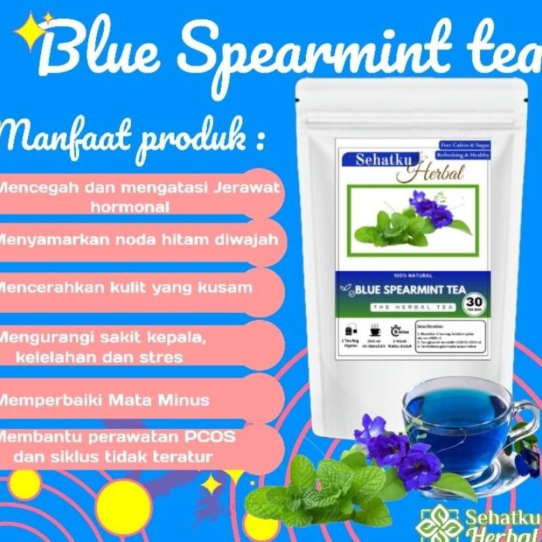 

Blue Spearmint tea : Teh Spearmint dan Bunga telang Isi 30 tea bag Nugi