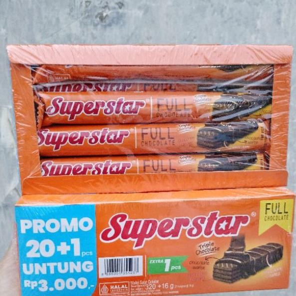 

Promo Superstar Triple Choco Wafer Cokelat snack coklat wafer stick Murah Nugi
