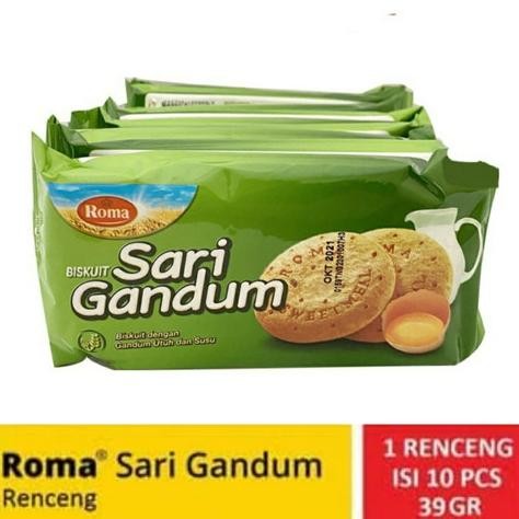 

ROMA SARI GANDUM SUSU RENCENG ISI 10 SNACK MAKANAN SEHAT MAKANAN RINGAN KUE ENAK CEMILAN MURAH Nugi