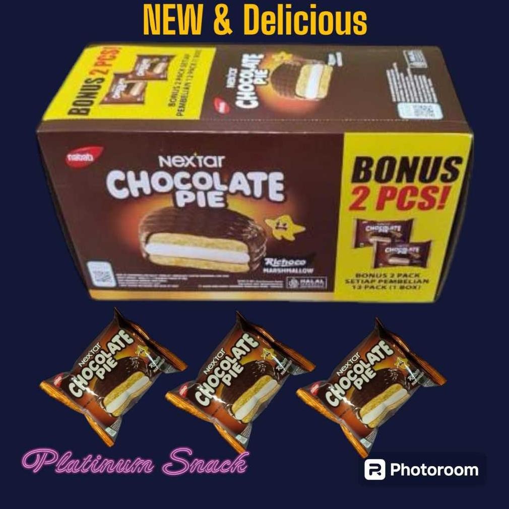 

Nextar Chocolate Pie Marshmellow | Isi 12 Pcs @ 28 Gr | Nabati Nugi