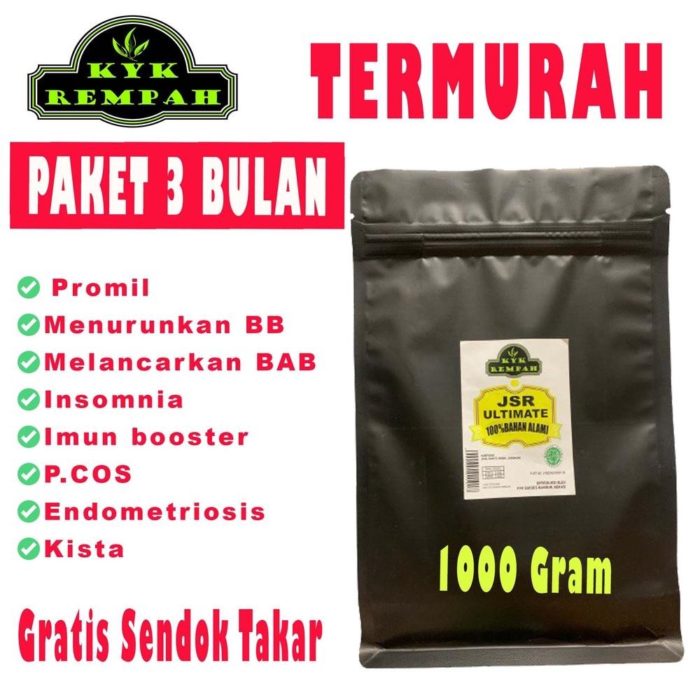 

Paket [3 BULAN - 1 KG] Ramuan JSR | JSR ULTIMATE | PROMIL | P.COS | IMUNBOOSTER Nugi