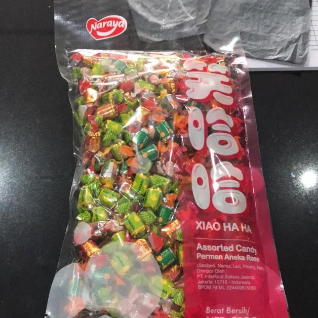 

Permen naraya xiao ha ha (net 500gr), xiaohaha, xiao haha HALAL Nugi
