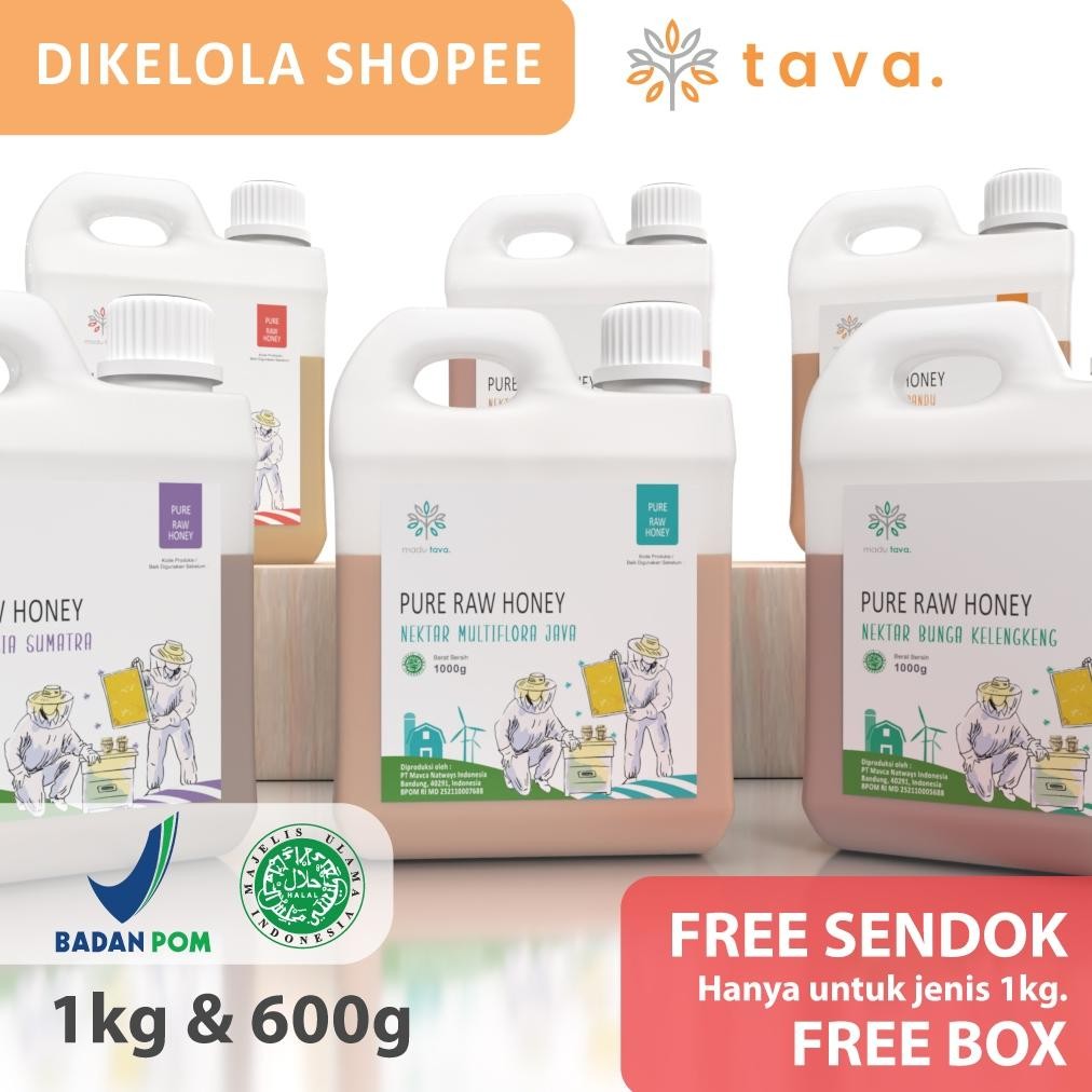 

Madu Asli Murni Tava Grade A Variant Nektar 100% Alami Pure Natural Raw Honey Nugi