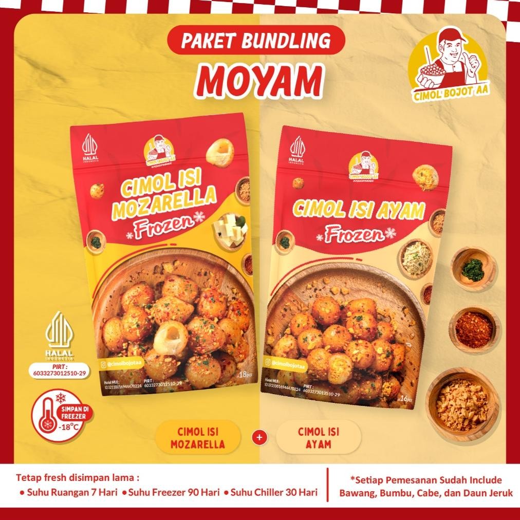 

Paket Hemat Cimol Bojot AA isi Ayam X Mozzarella Nugi