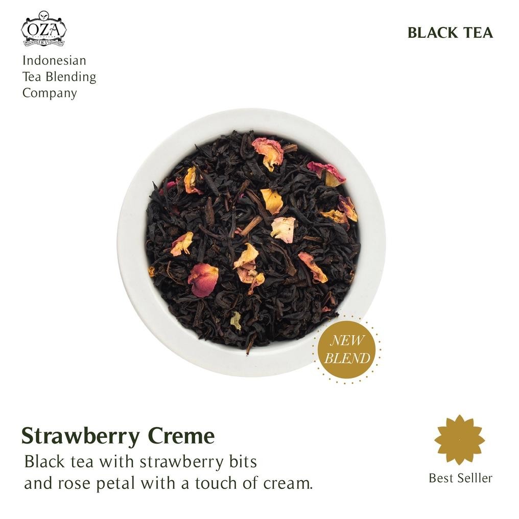 

OZA Tea - Strawberry Crme | Artisan Tea - Black Tea | Specialty Grade | Teh Premium | 40 gram (20 cups) Nugi