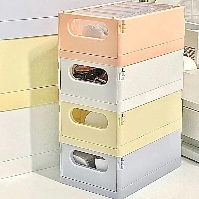 Winzige Kotak Penyimpanan Aesthetic Desk Decor Mini Foldable Storage Box Pastel Color Keranjang Lipa