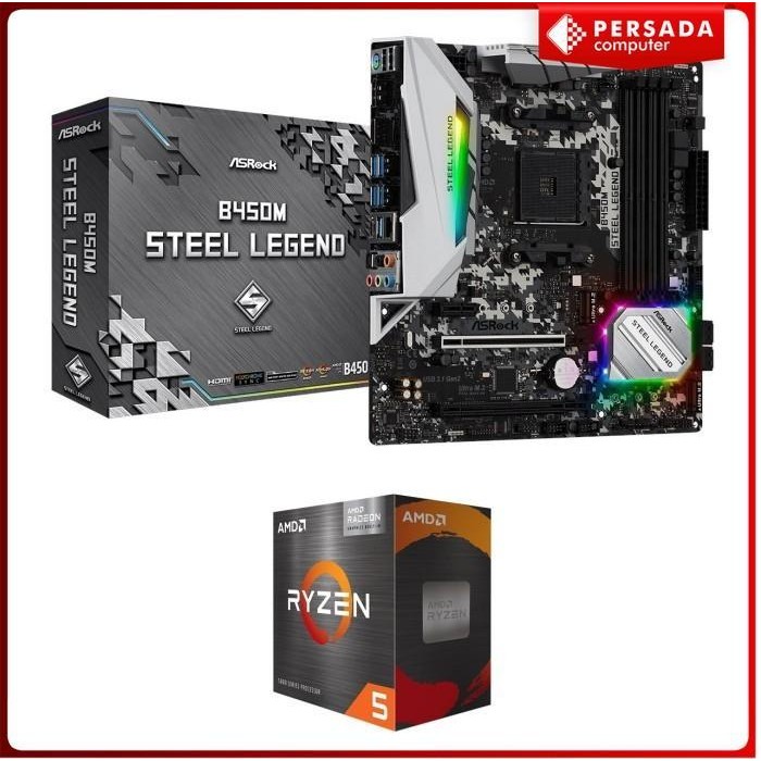 Paket Mobo Amd Ryzen 5 5600G + Asrock B450M Steel Legend