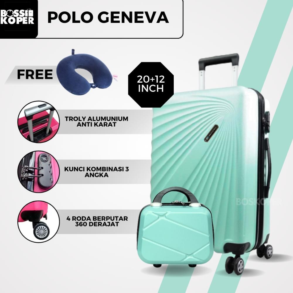 Terlaris Koper 20 Inch Polo Geneva Ukuran Kabin -Cabin-Fiber-Polo-Travel-Murah-Mini-Tas Koper-Tas Tr