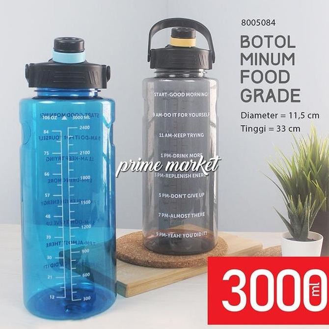 UNGGULAN shopee Botol Minum 3 Liter Sedotan / Botol Air Minum 3 L Food Grade / Botol