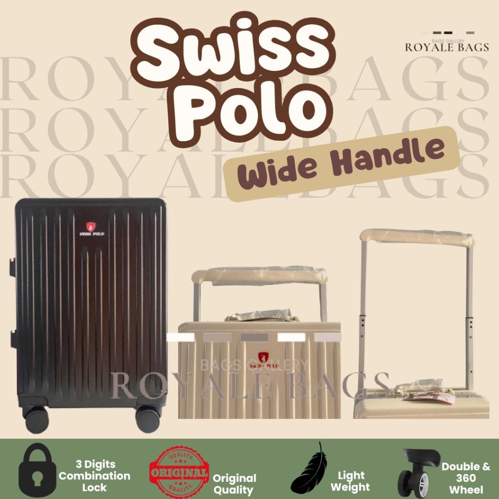 Terlaris Swiss Polo Wide Handle Series Tas Koper 20 Inch / 24 Inch Original - Light Weight Alumunium