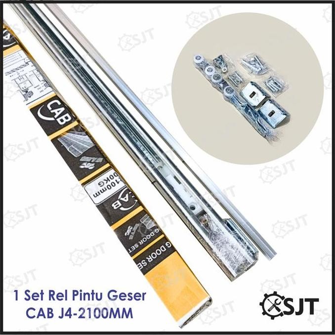Rel Pintu Geser/Sliding Rail Galvanis J4 Panjang 2.1 meter Komplit Set - SJT engsel pintu geser engs