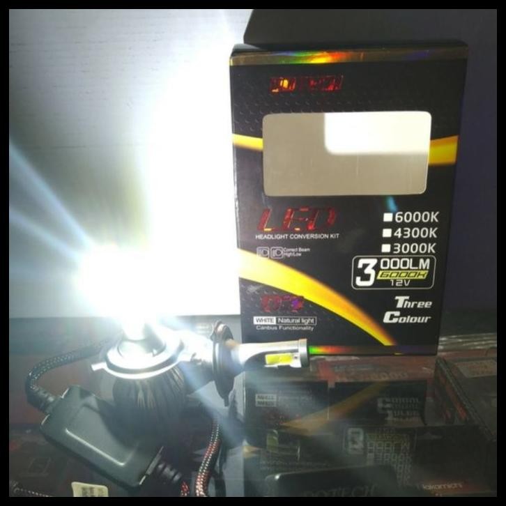 TERMURAH LAMPU LED MOBIL 3 WARNA H4 DOTECH 