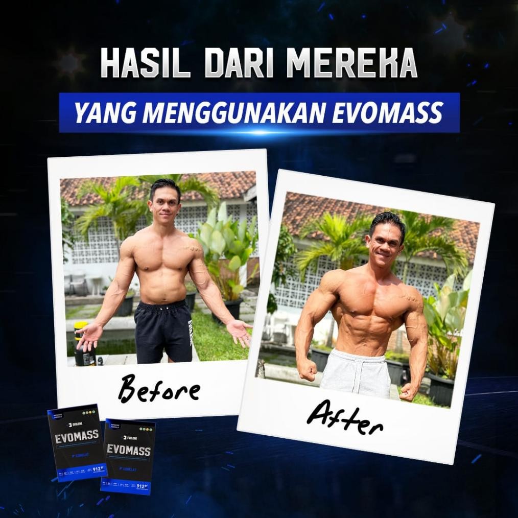 Promo Evolene Evomass 2Lbs/912Gr - Mass Gainer - Suplemen Fitness