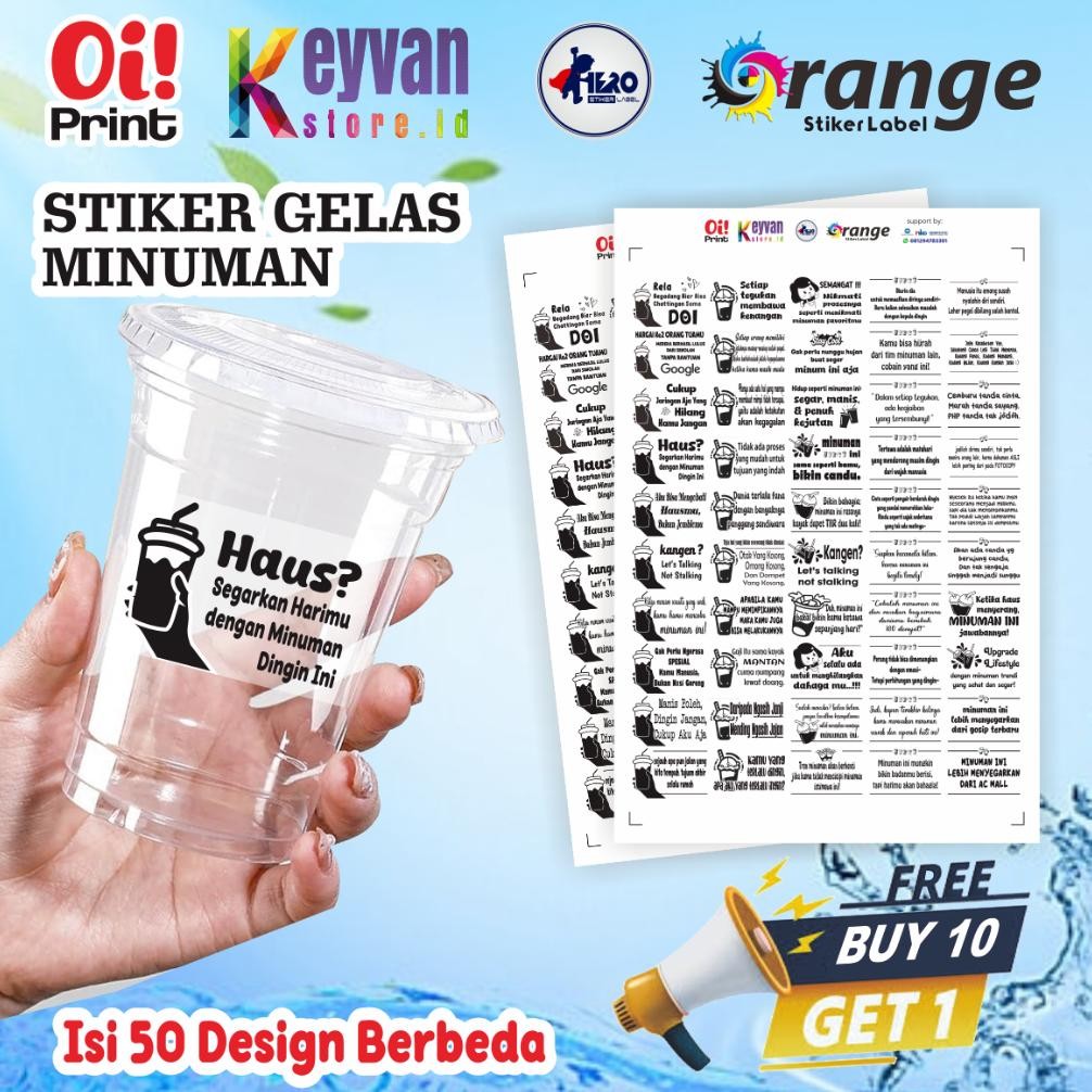 

Ez23 Stiker Kata-Kata Buat Cup Minuman, Stiker Transparan, Stiker Cup Minuman , Stiker Kata Kata Minuman Isi 50 Pcs Design Berbeda Ez23