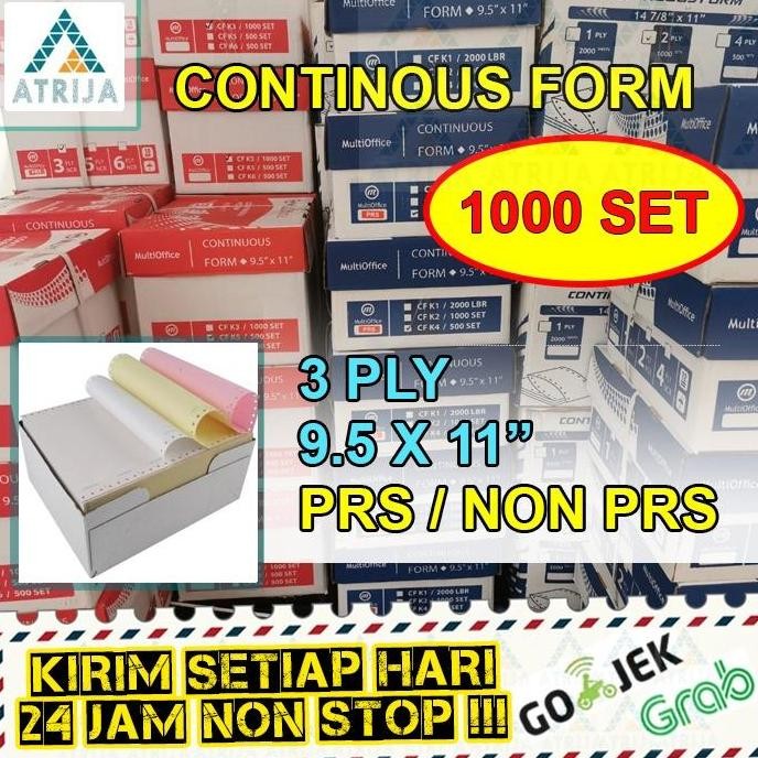 

Continous Form 9.5 x 11 - 3 Ply. Kertas Komputer Kertas Rangkap 3