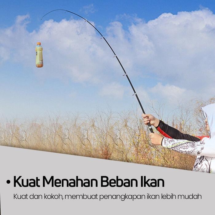 Joran Pancing Laut 2.1-4.5M Fishing Rod Ultralight Equipment Travel Portable Carbon Fiber Lures Tack