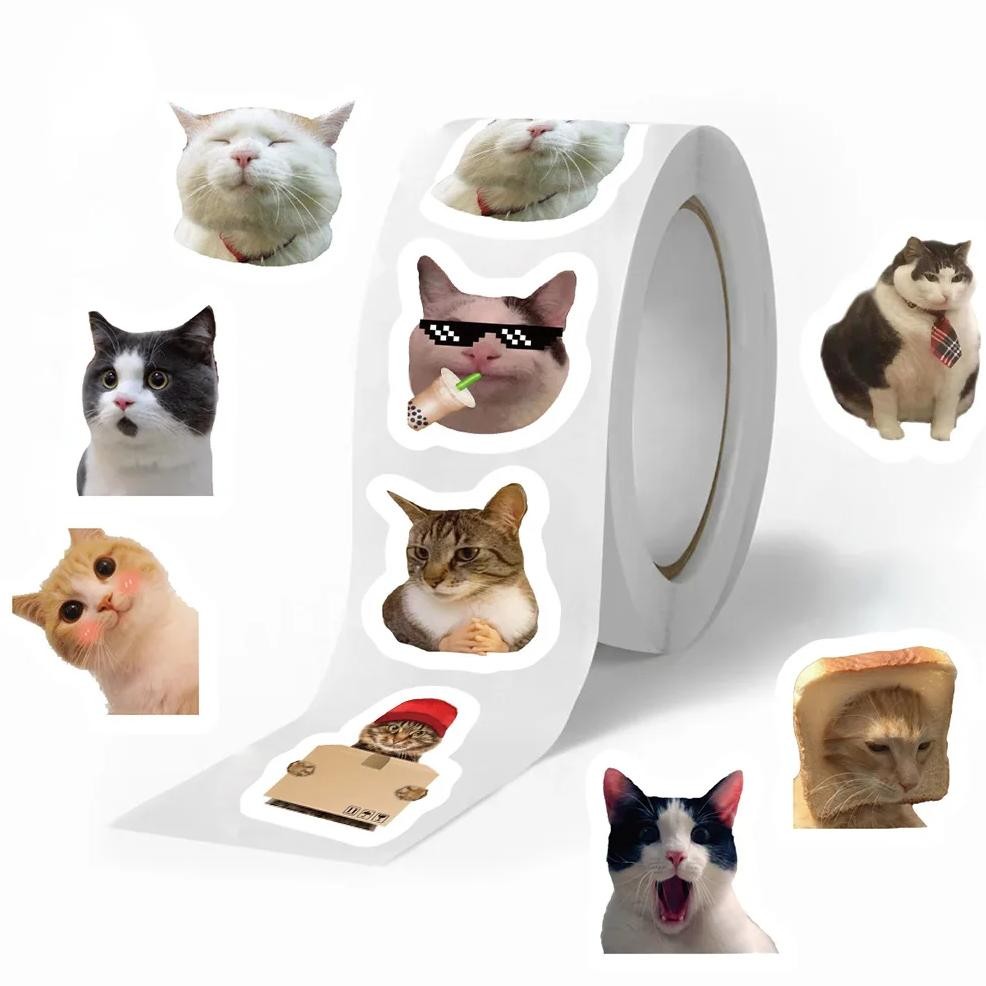 

500Pcs Cartoon Meme Cat Stickers For School Reward Stickers Classroom Decoration Encouragement Sticker For Student Teacher