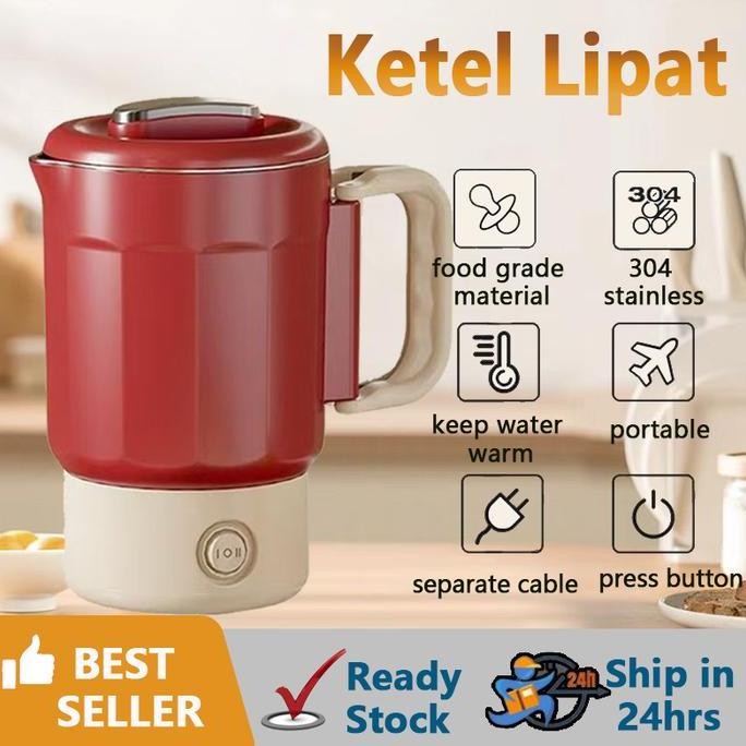 Domi TokoKetel Air Multifungsi Portabel Lipat/Teko Listrik Pemanas Air/Panci Listrik/304 Stainless 3