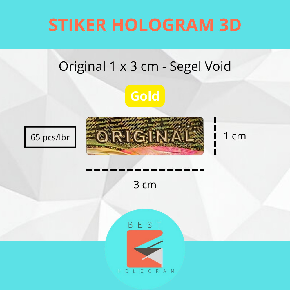 

Stiker Hologram 3D Original uk. 1 x 3 cm - segel rusak tulisan void
