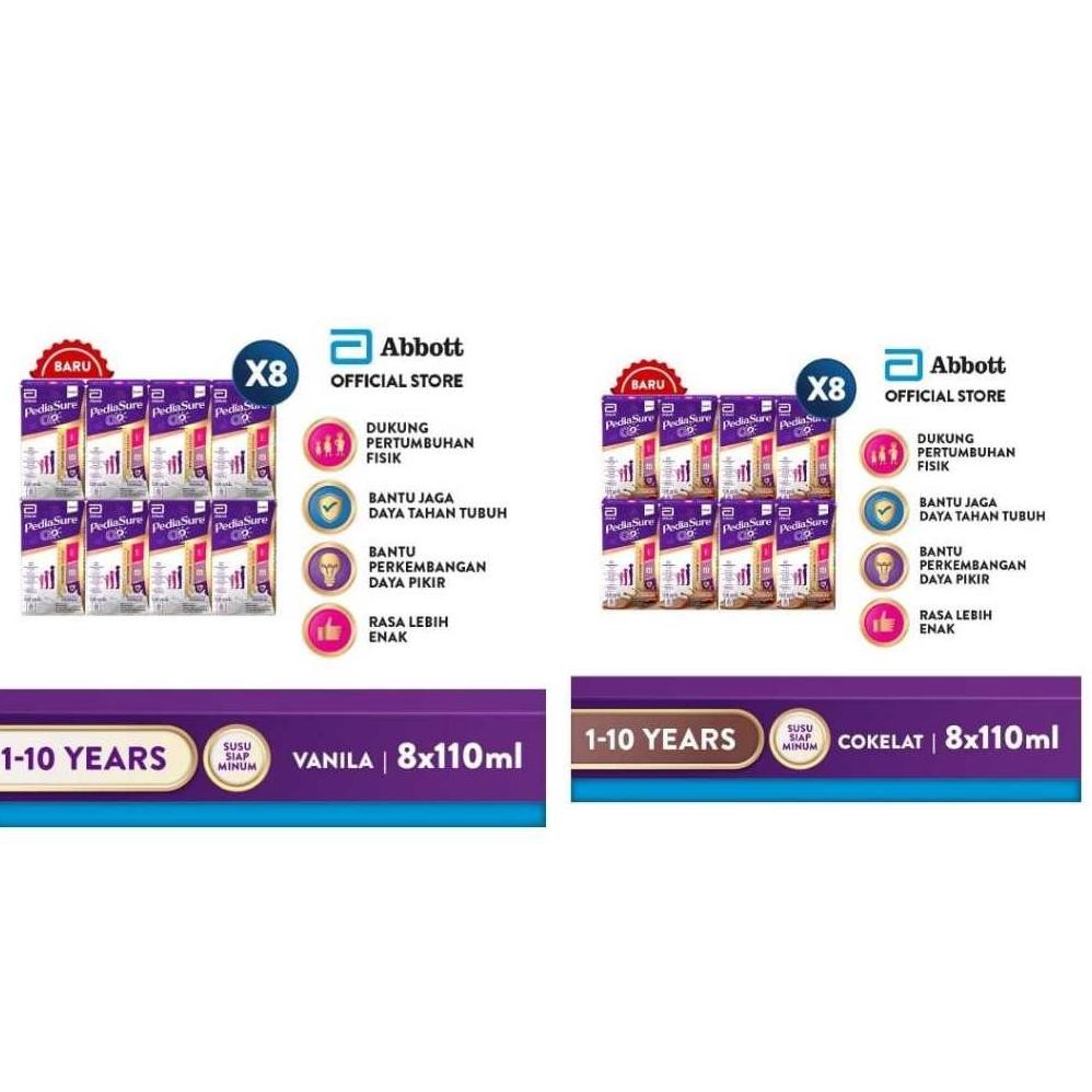 

ABBOUT PEDIASURE UHT 8PCS X 110ML VANILA COKELAT Nugi