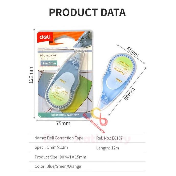 

Deli Tipex Kertas 12M Correction Tape Tipx Tip-Ex Tip-X Tipe X
