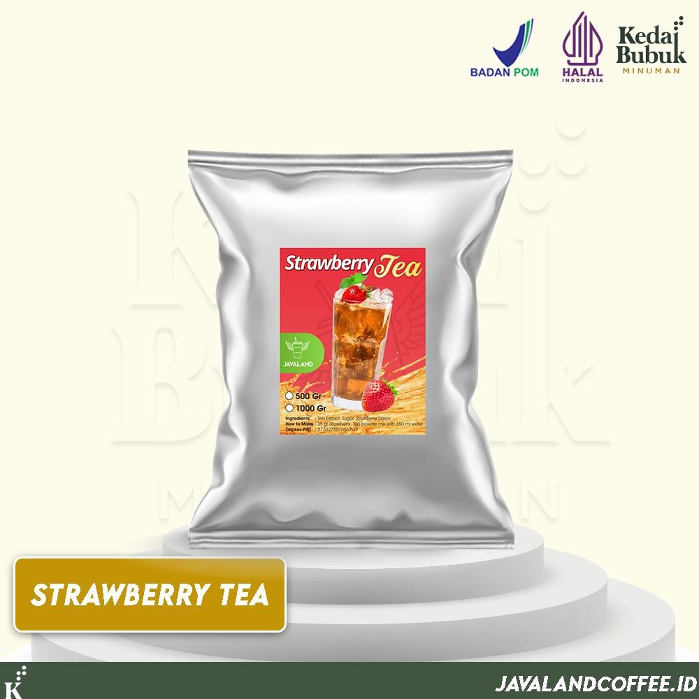 

Javaland Bubuk Minuman Rasa Strawberry Tea / Teh 1Kg - Regular Plain | Es Teh | Bubble Powder Drink Boba Nugi