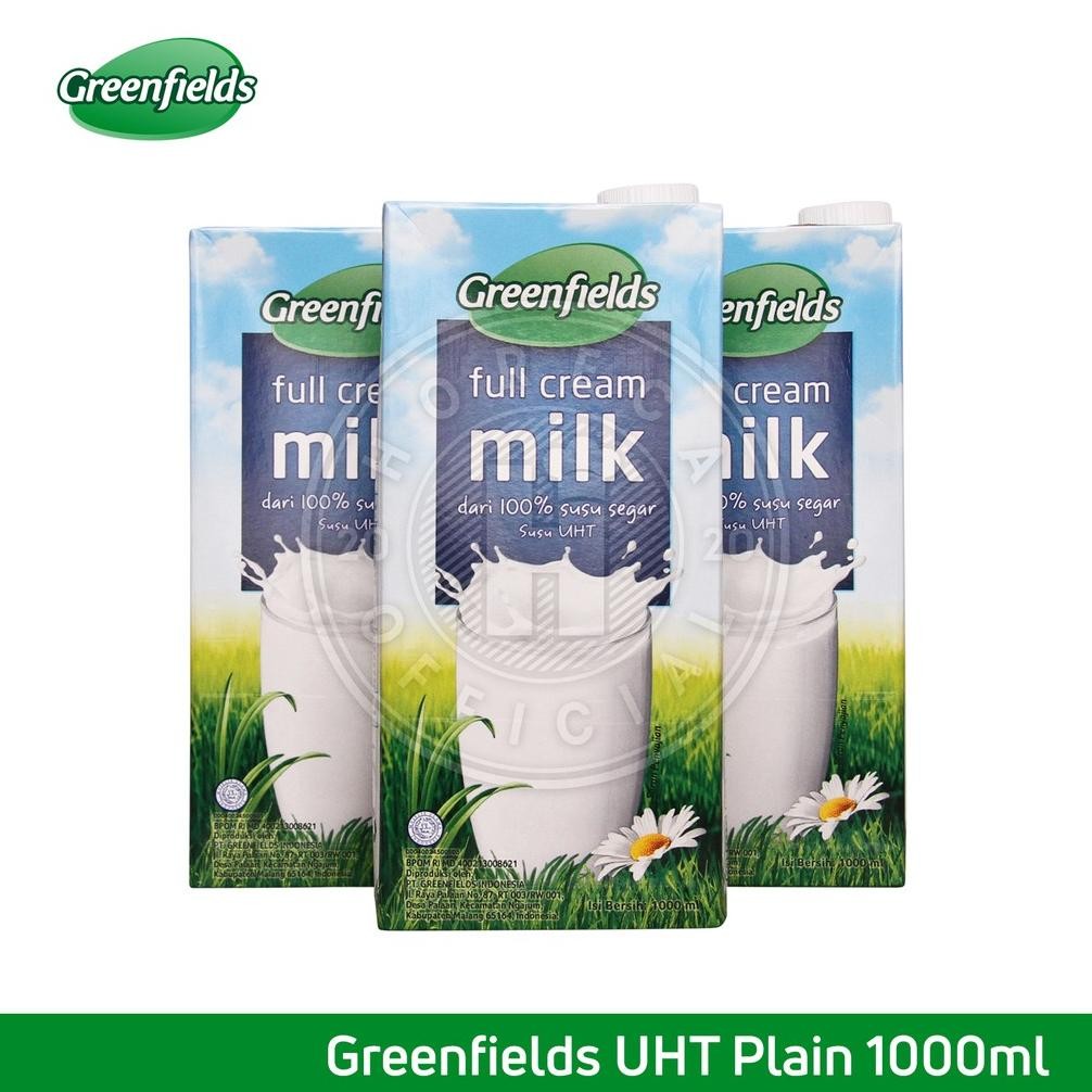 

UHT GREENFIELDS MILK PLAIN 1L / SUSU GREENFIELD FULL CREAM 1 LITER Nugi