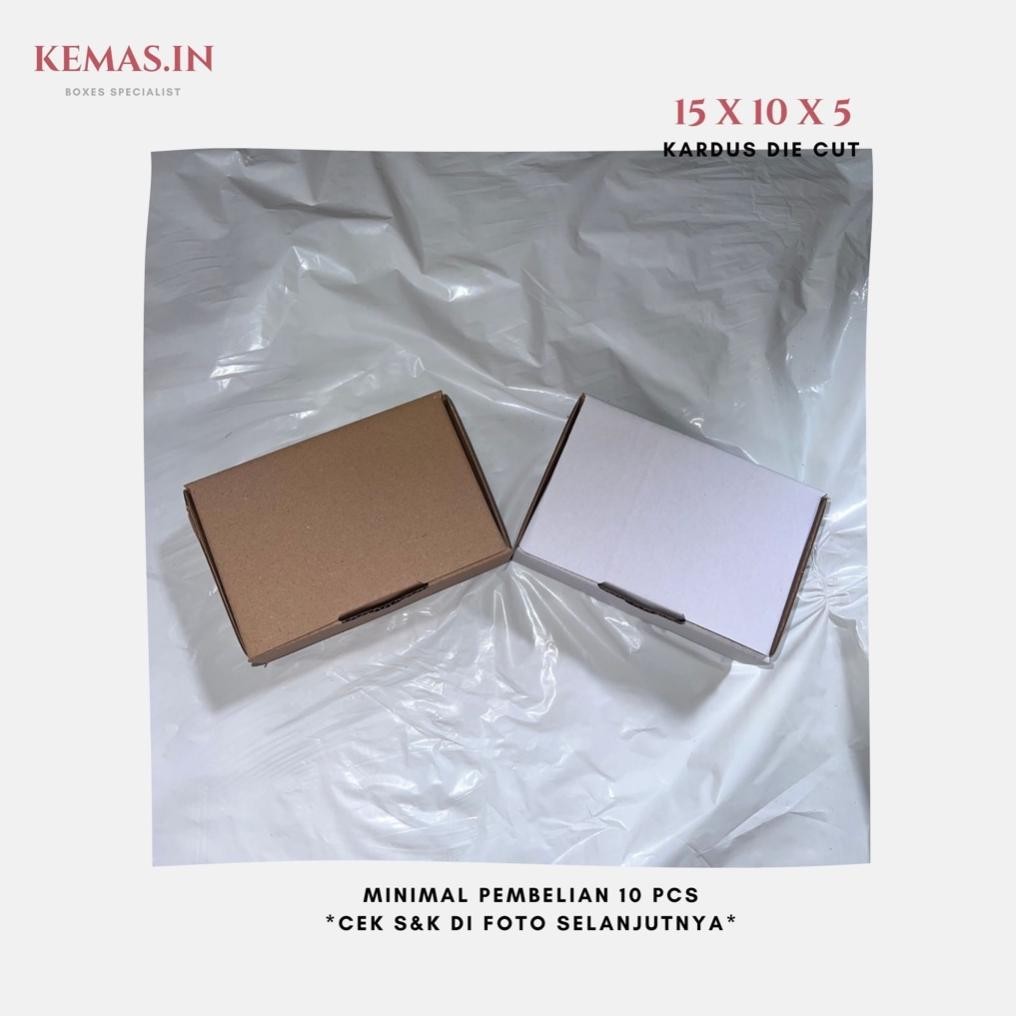 

(100 PCS TERMURAH) Kardus Die Cut 15x10x5 - Karton Box Dus Packaging Hampers Pizza Kue Brownies Roti Polos Murah Nugi