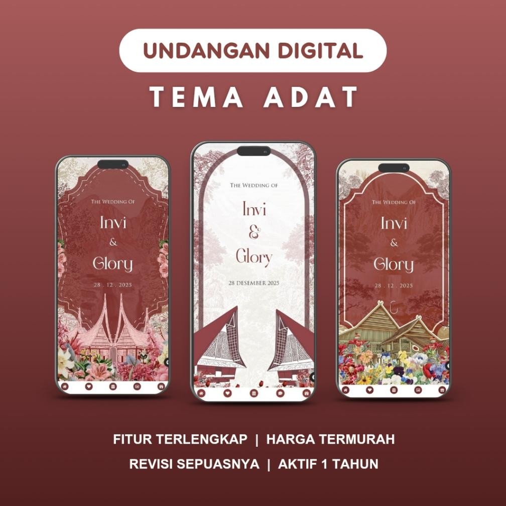 TEMA ADAT - Undangan Digital Pernikahan Website Tema Adat Jawa Minang Batak Betawi Sunda Nugi