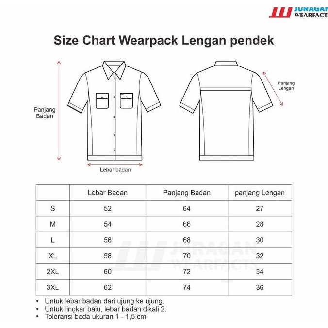 Wearpack Kerja Lengan Pendek Merk Juragan Wearpack