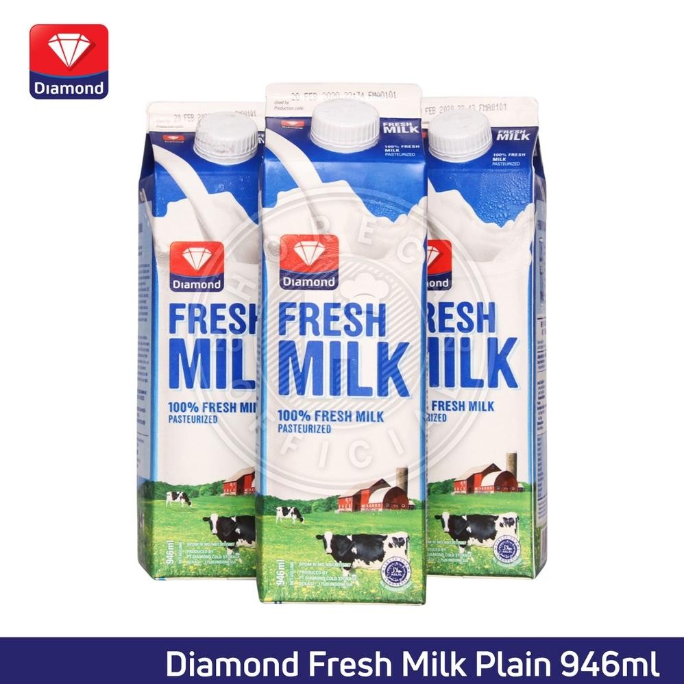 

FRESH MILK DIAMOND PLAIN 1L / SUSU SEGAR FRESHMILK 1 LITER Nugi