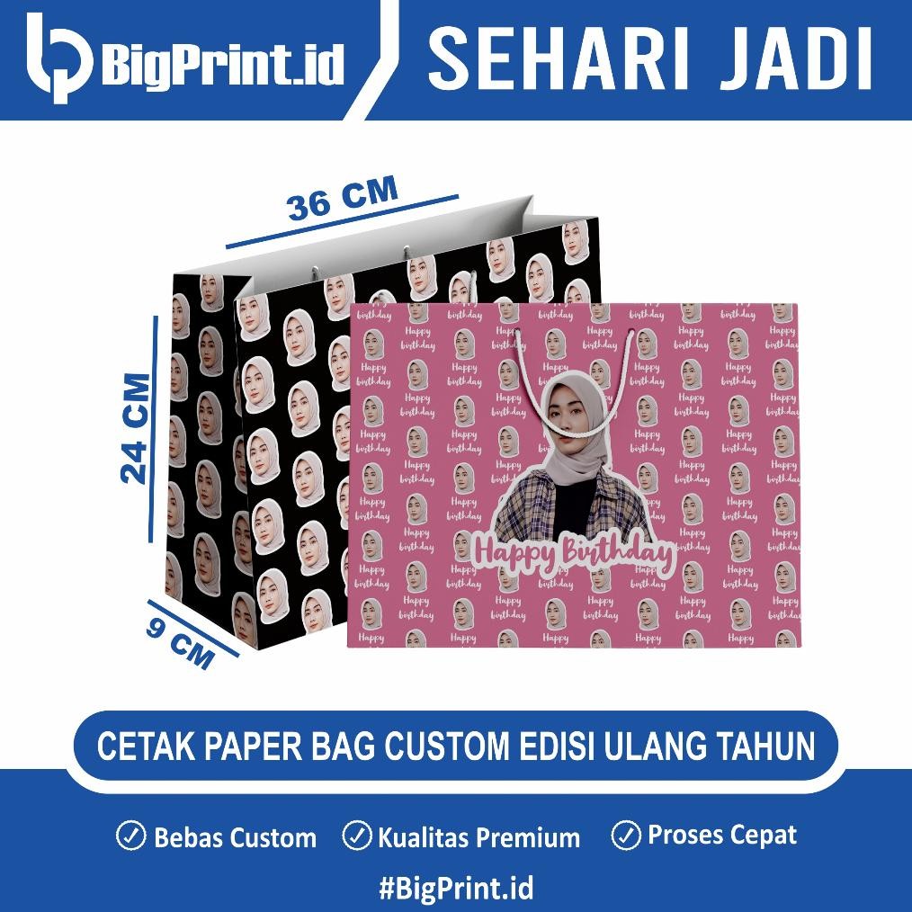 

KADO Ulang TAHUN Paperbag Custom Muka Foto Sendiri Paperbag Special Ulang TAHUN | Termurah Nugi