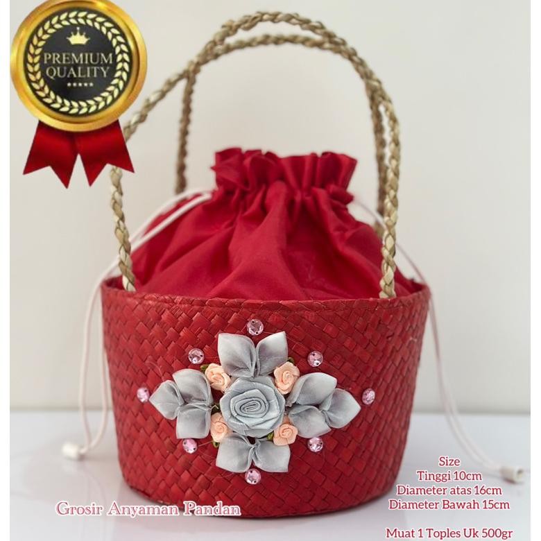 

Tas hampers EMBER BUNGA 1 TOPLES GG RARA tas anyaman pandan parcel goodiebag souvenir natal imlek lebaran Nugi