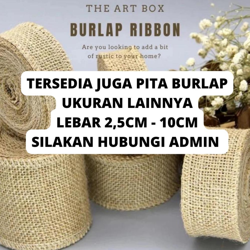 

Pita Goni Roll Rustic Burlap 5 Yard/4,6 Renda Pita Vintage Decor Kain Goni Craft Pita Hampers Murah Nugi