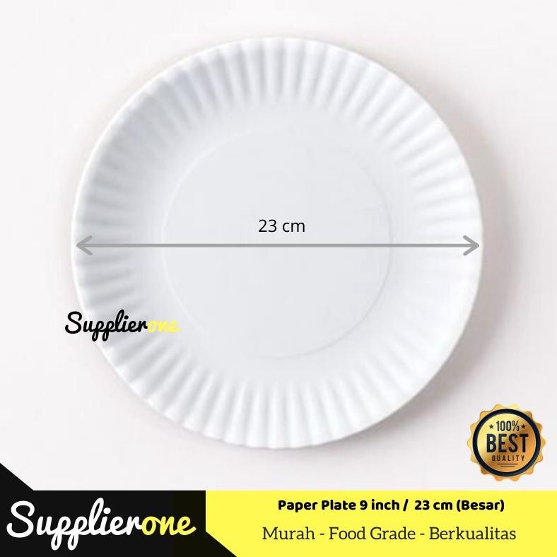 Piring Kertas / Paper Plate / Piring Kertas Putih / Piring Kertas Besar Nugi