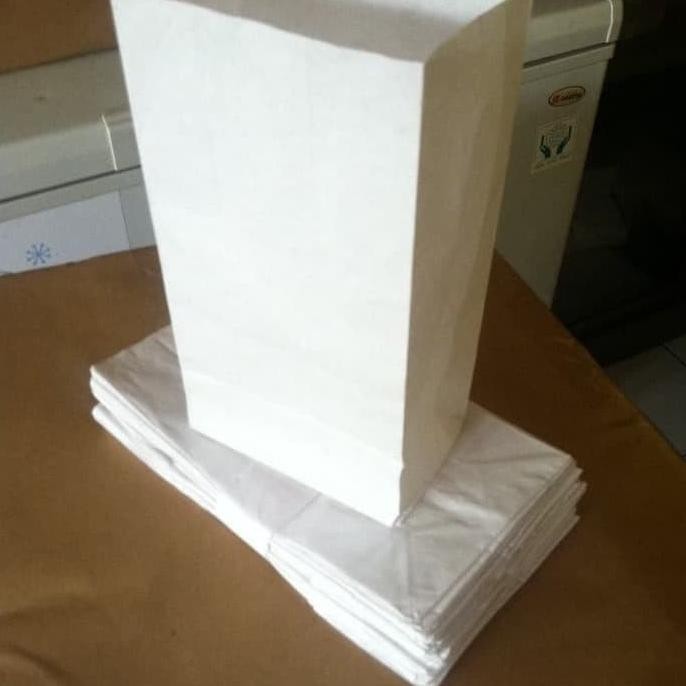 

PAPER BAG SIZE M PUTIH - SOS BAG 40 - FRIED CHICKEN - KANTONG KERTAS ROTI - WHITE ISI 100 PCS Nugi