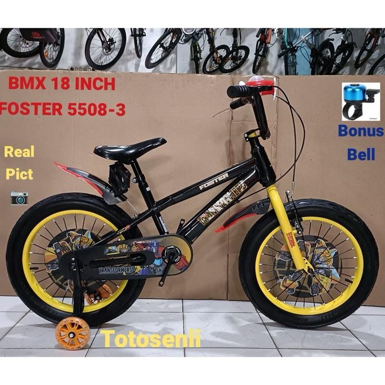 Terlaris Sepeda Anak Laki Laki Bmx 18 Tranformers Foster 5508-3 Ban Jumbo 3.0