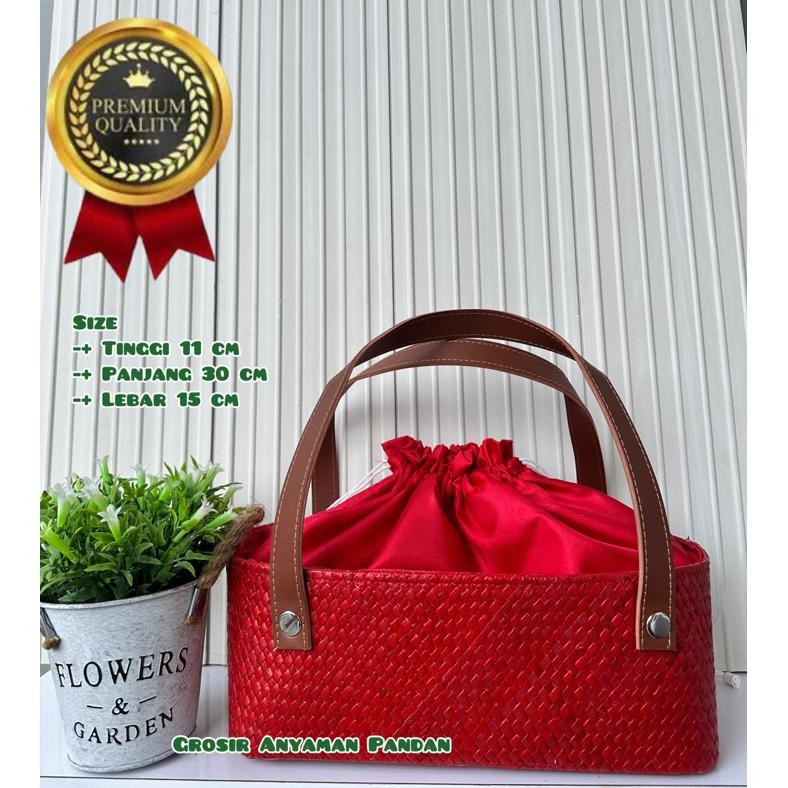 

Tas Hampers BAKI MDD GG Coklat Tas Pandan Tas Anyaman Lebaran Parcel Imlek Natal Nugi