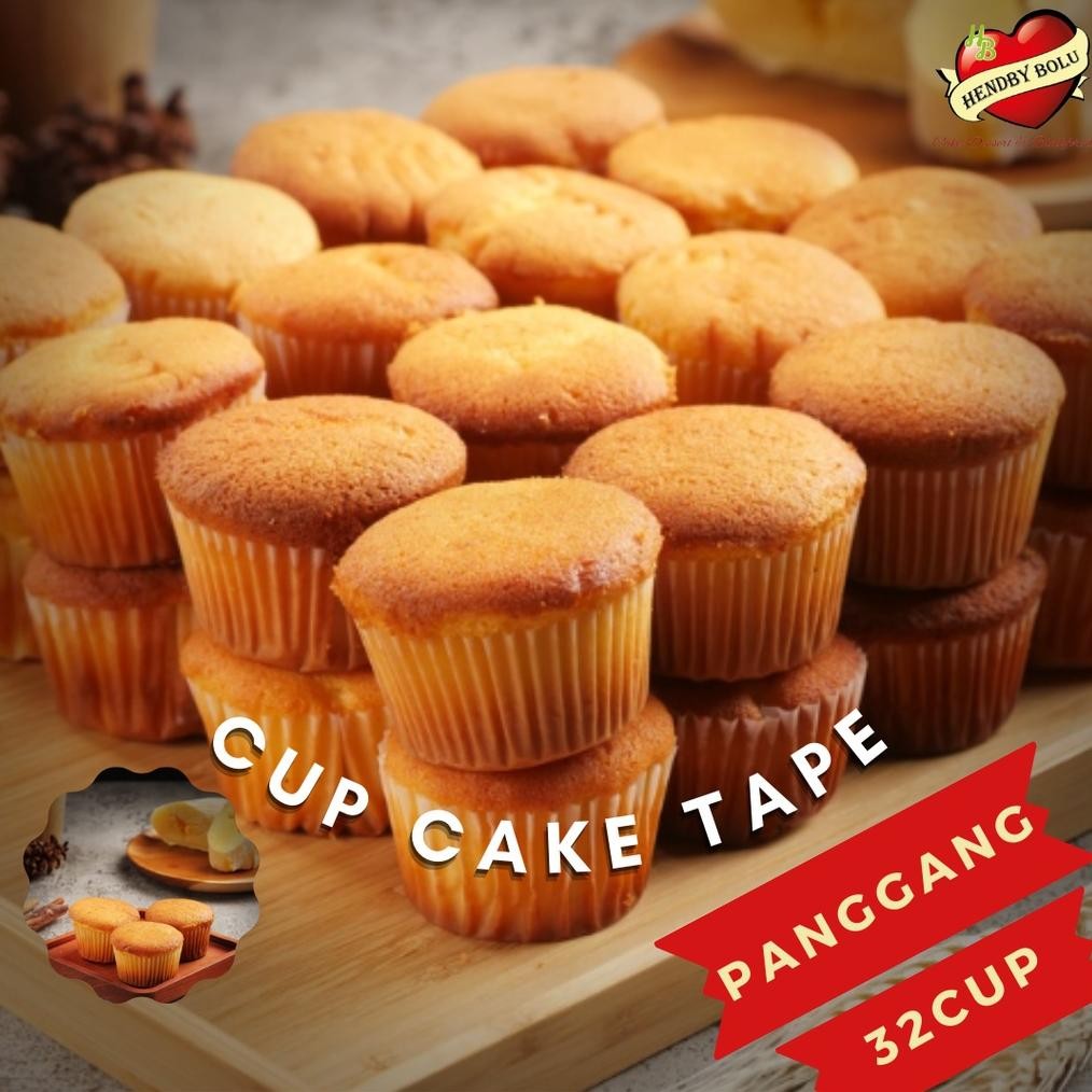 

Bolu Tape / Kue Tape Susu Cup Cake Spesial Panggang Isi 32 Cup Nugi