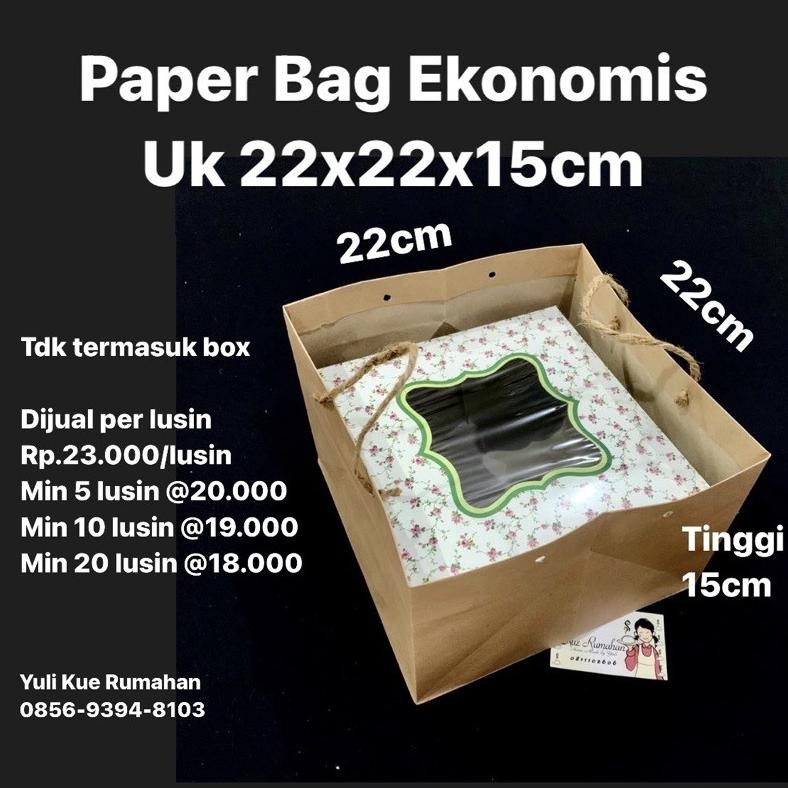 

Paper Bag Ekonomis Uk 22x22x15cm Dijual per lusin Nugi