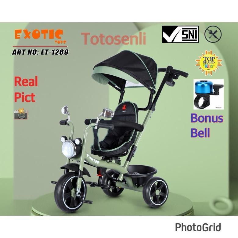 Terlaris Stroller Sepeda Anak Roda Tiga Exotic Et-1269 Tricycle Et-1269