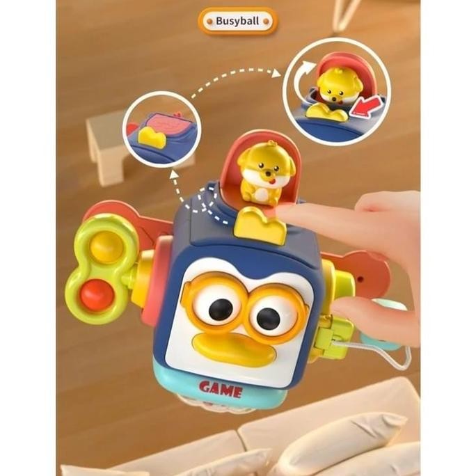 Montessori education kids - busy cube activity - Mainan montessori puzzle busy box