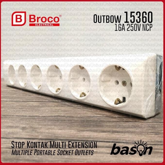 BROCO 15360 NCP 16A 250V SNI - Stop Kontak 6 Lubang tanpa kabel