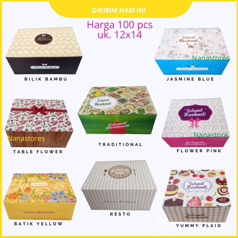 

100 Pcs Dus Kue Ukuran 12x14, Snack Box, Dus Snack, Dus Kue Basah Nugi