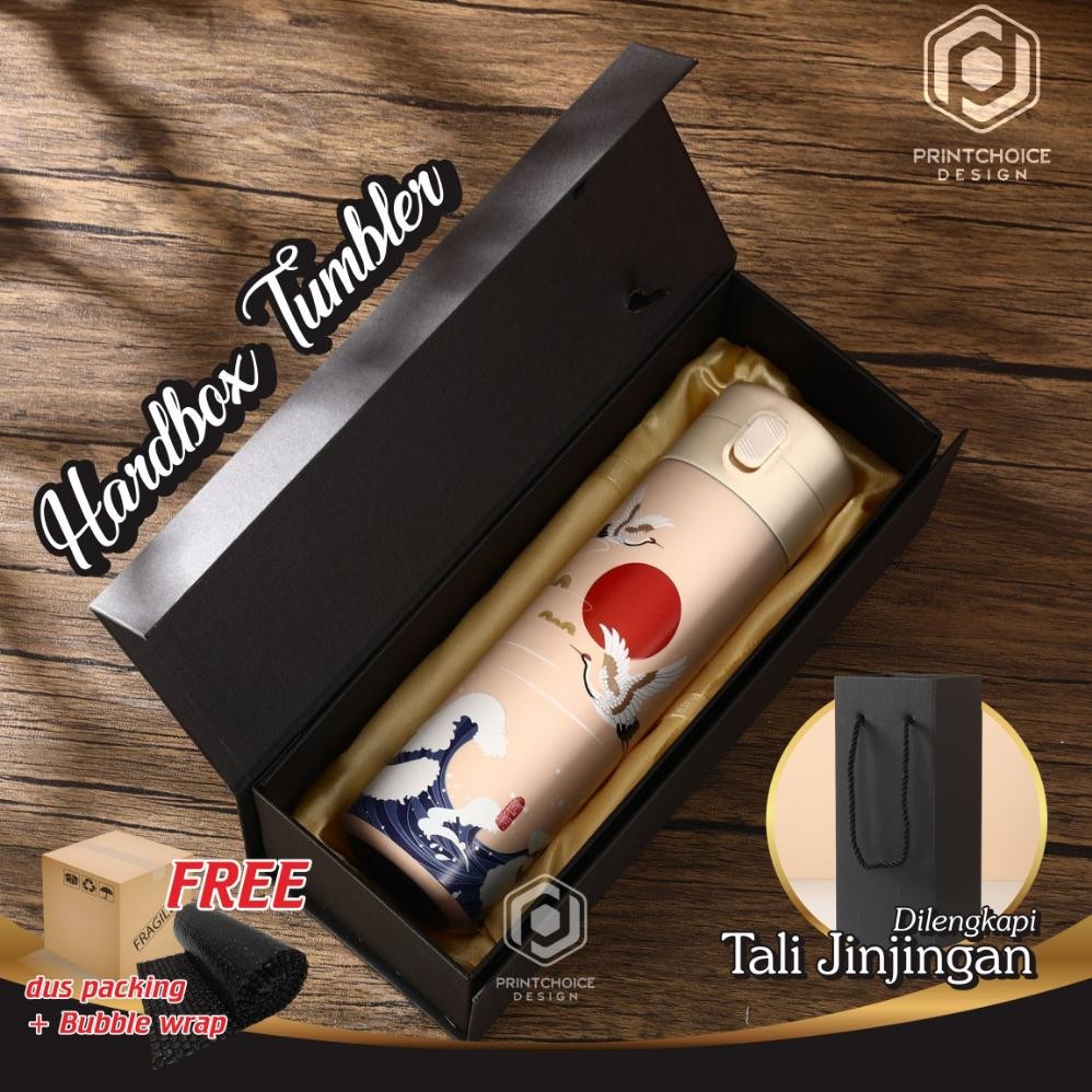 

Hardbox Tumbler Tali Jinjingan Ukuran 27.5 x 11 x 9.5 Cm Ekslusif Kotak Tumbler Botol Hampers 500 Ml Nugi