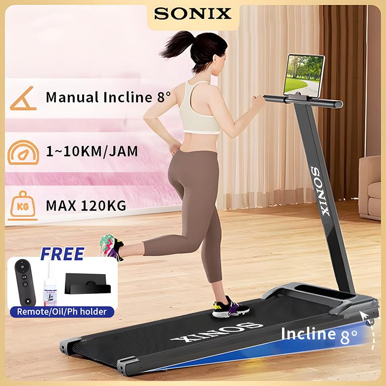 Sonix Treadmill Incline T Model Sport Treadmill Sudut 8 Sudut Electric Low Watt Dapat Dilipat Runnin