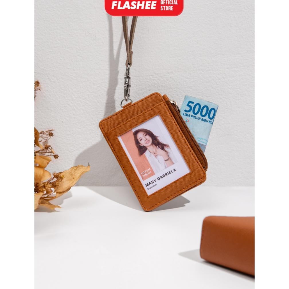 

Terbaik! Flashee Lanyard Resleting Name Tag Seleting Riley Lanyard ID Card Holder Kulit Termurah PU Leather
